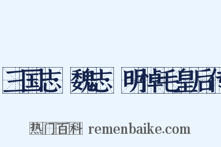 三国志·魏志·明悼毛皇后传是什么意思的图片